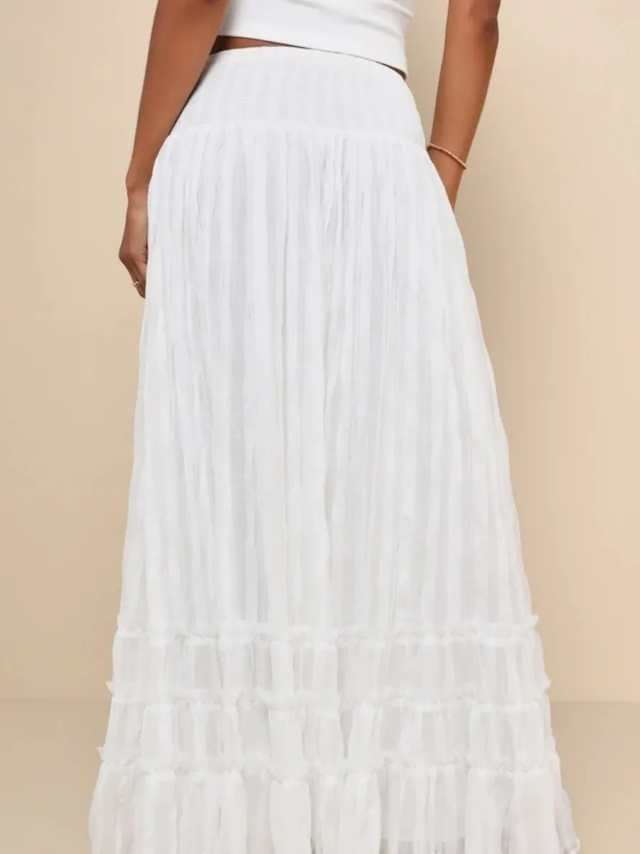 Boho Ruffle Maxi Skirt