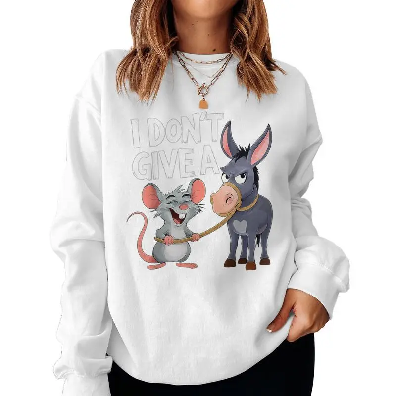 Mouse And Donkey Sarcastic Animal Women Sweatshirt