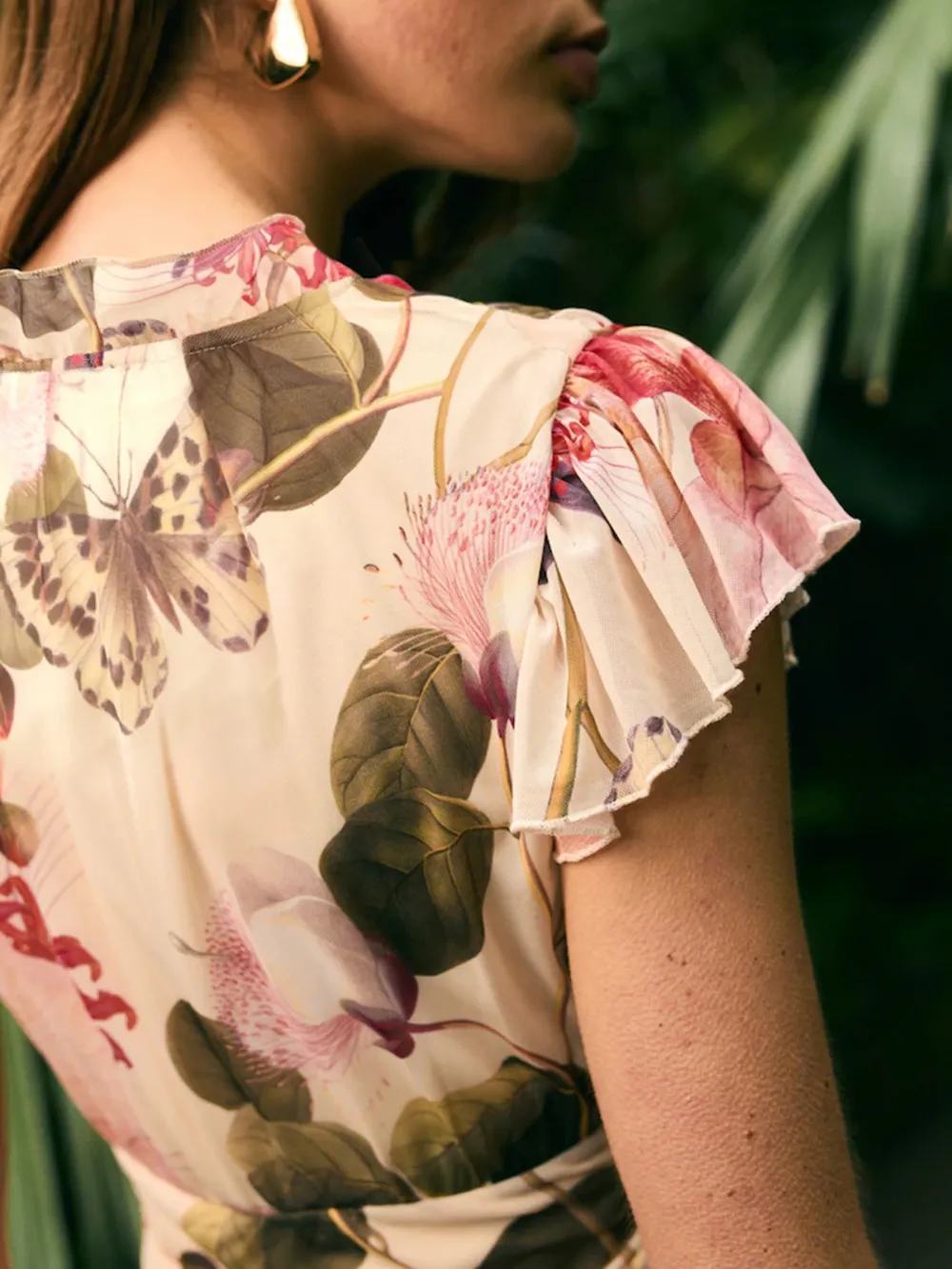 Elegant Floral Printed High-Waisted Slimming Dress