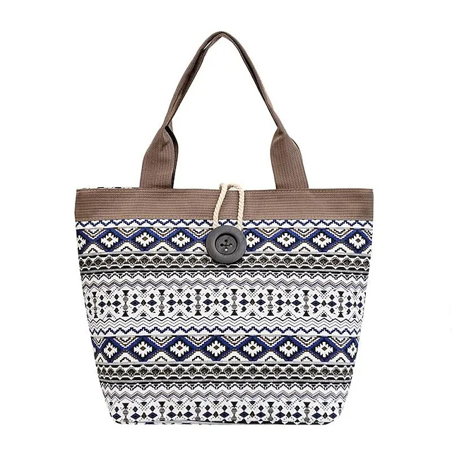 Women's Handbag Shoulder Bag Bucket Bag Canvas Daily Holiday Large Capacity Breathable Durable Leopard Black Dark Red