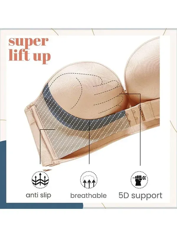 Strapless Front Buckle Lift Bra