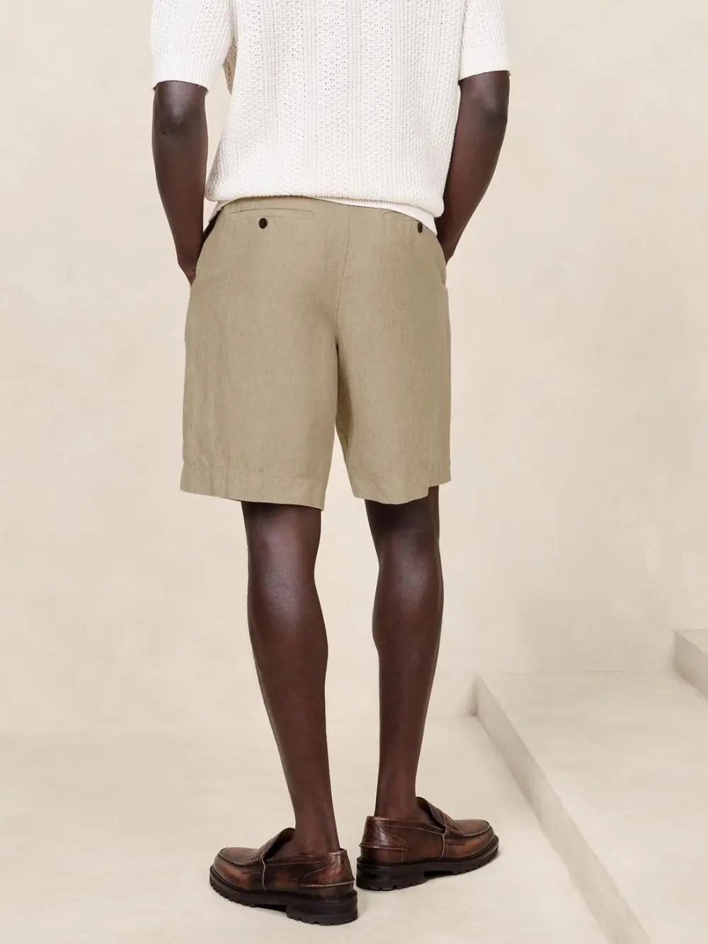 Skin-Friendly Linen 9-Inch Taupe Men's Shorts
