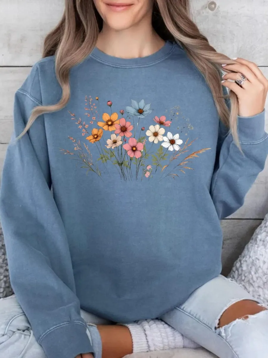 Wildflower Round Neck Sweatshirt