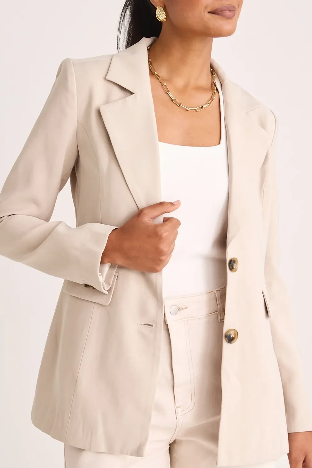 Soft Touch Cinched Waist Blazer