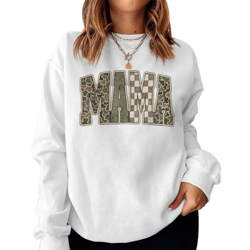 Mama Mommy Happy Mother's Day Mom Life Retro Camouflage Women Sweatshirt