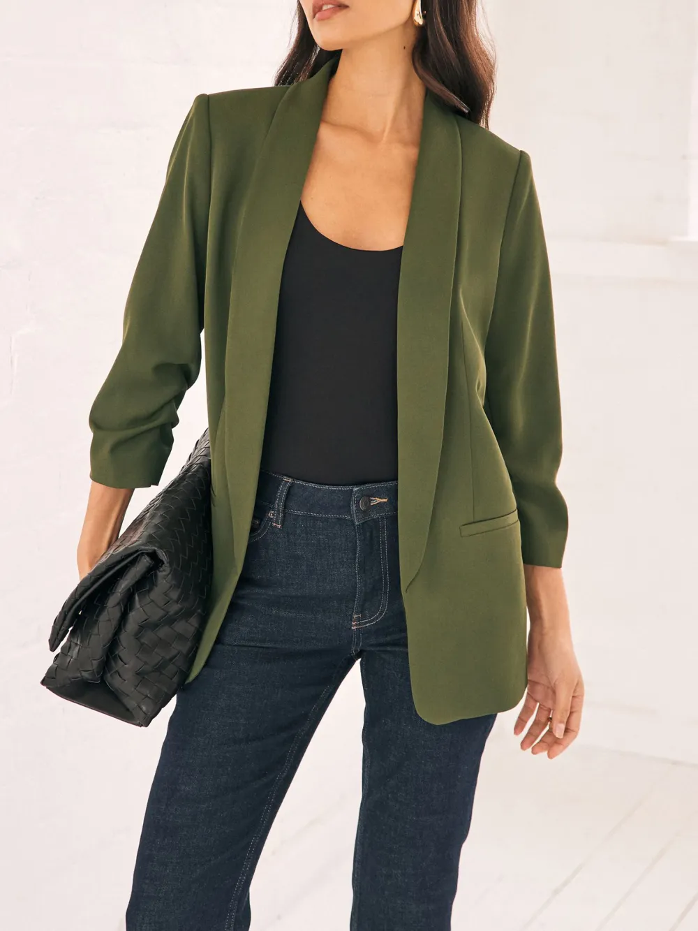 Loose Pleated Sleeve Suit Jacket