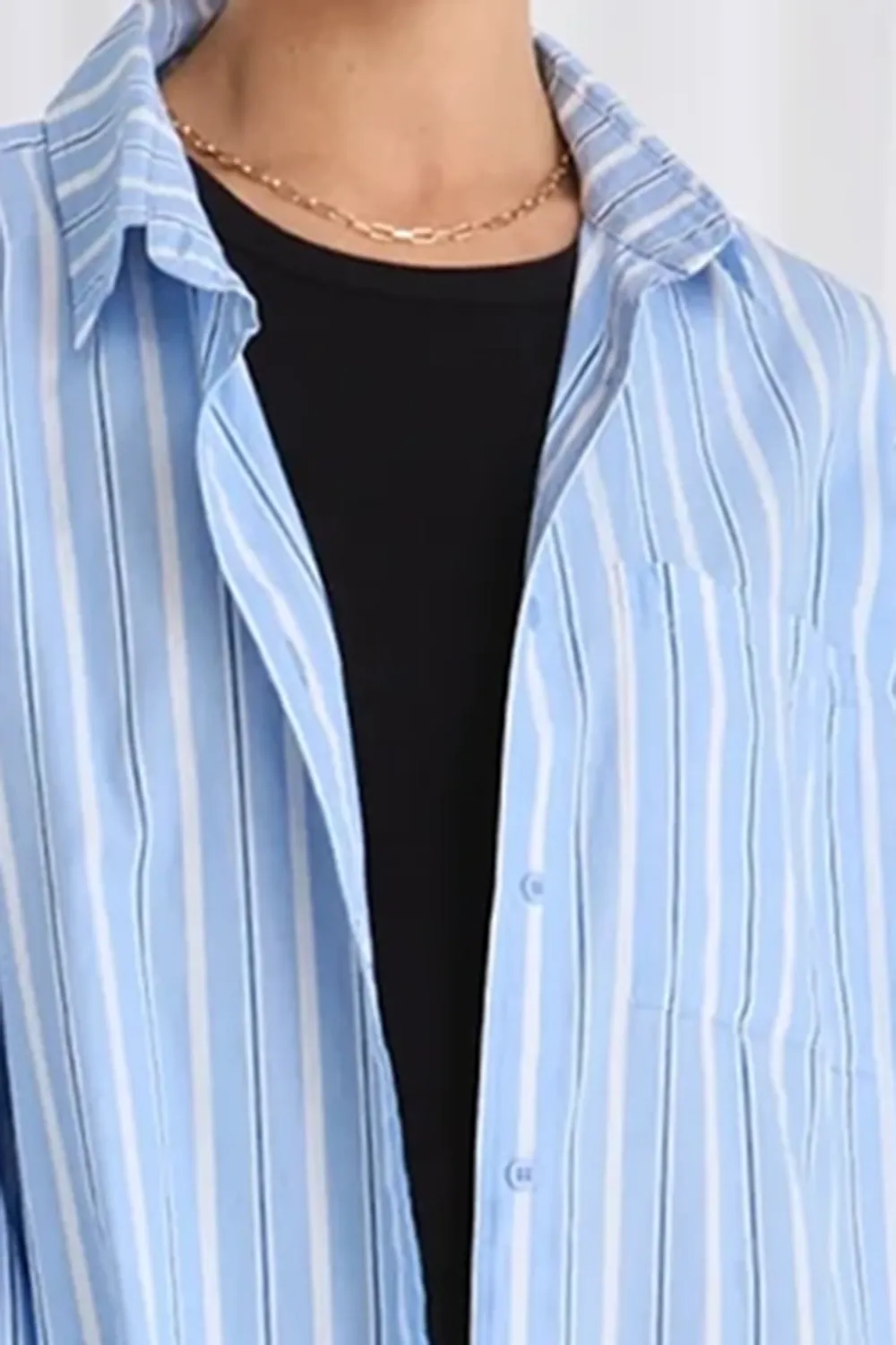 Blue Stripe Oversized Shirt