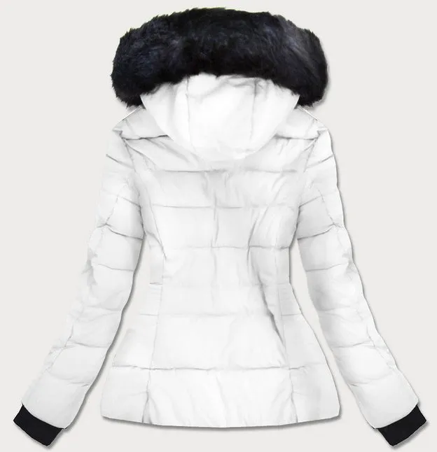WOMEN'S SHORT WINTER HOODED JACKET WHITE