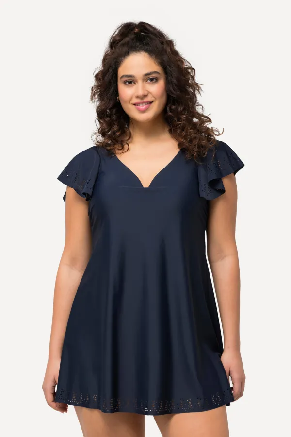 Badekleid Flügelärmel Softcups Lasercut-Muster Bügel