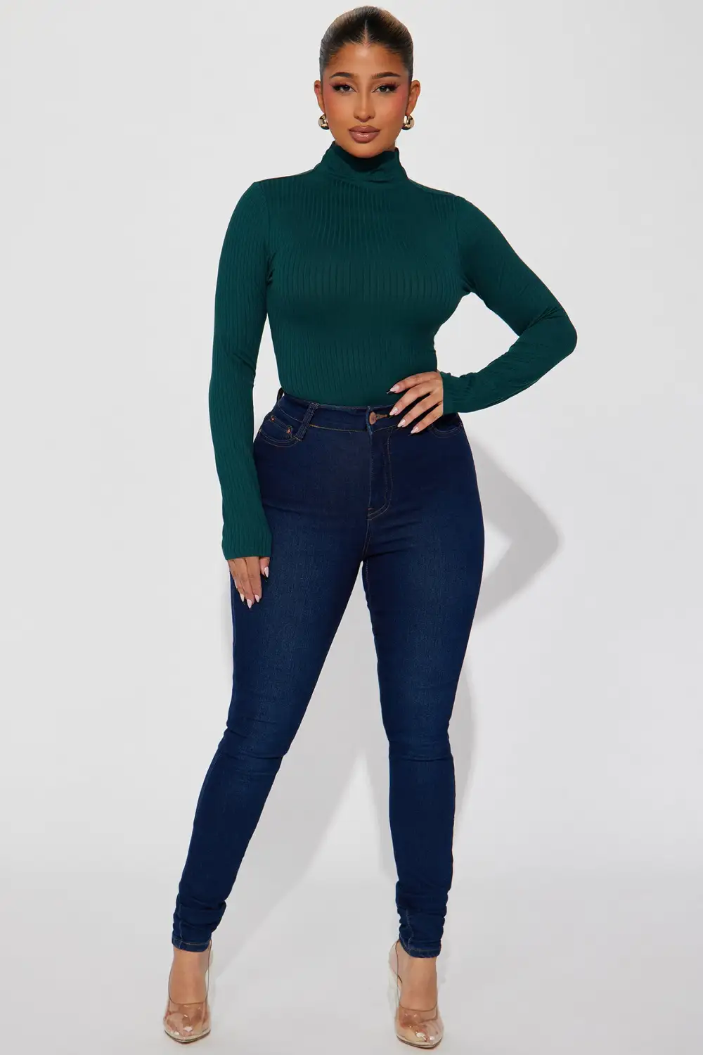 Nadia Ribbed Bodysuit - Teal