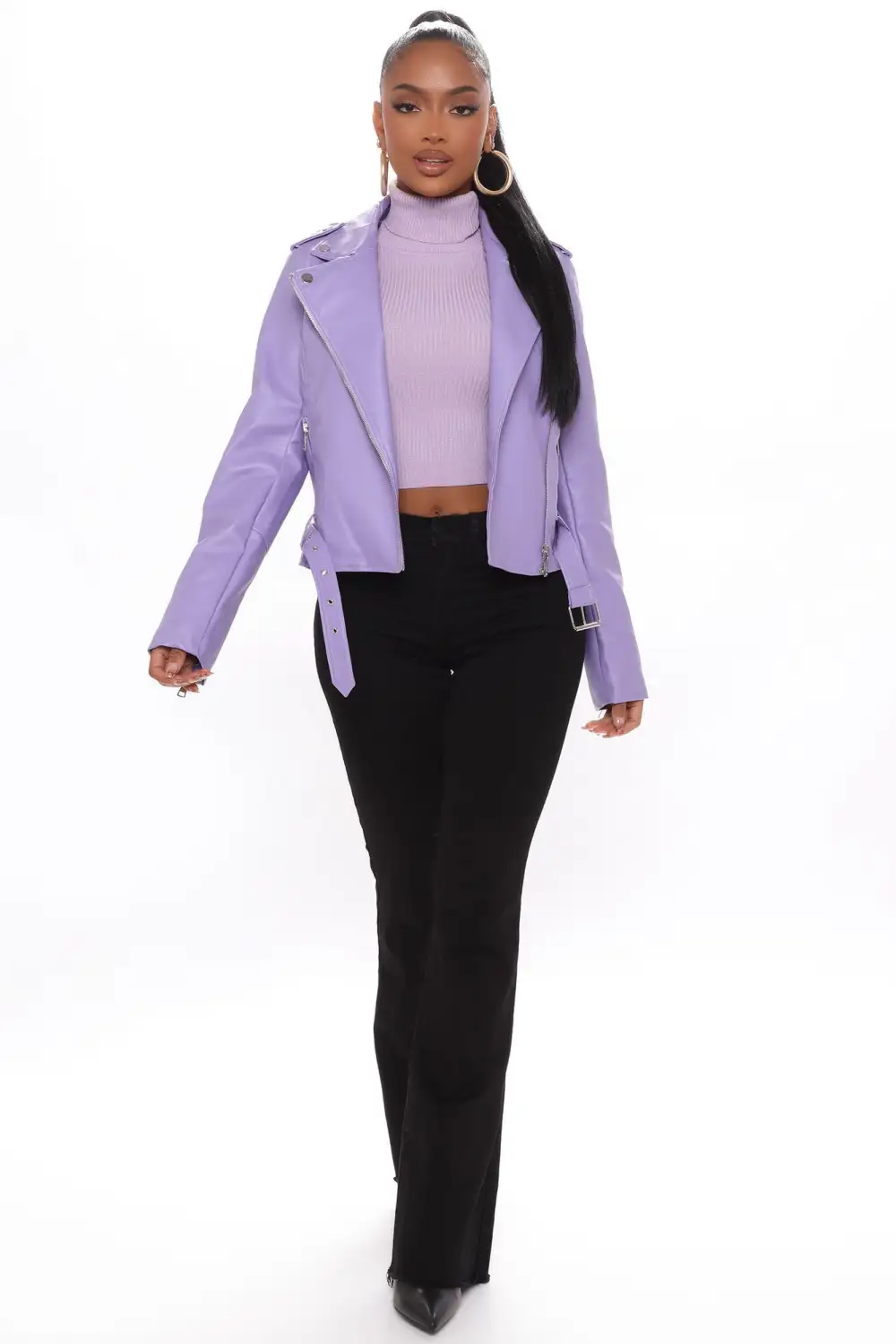 Araxie Vegan Leather Jacket - Lavender