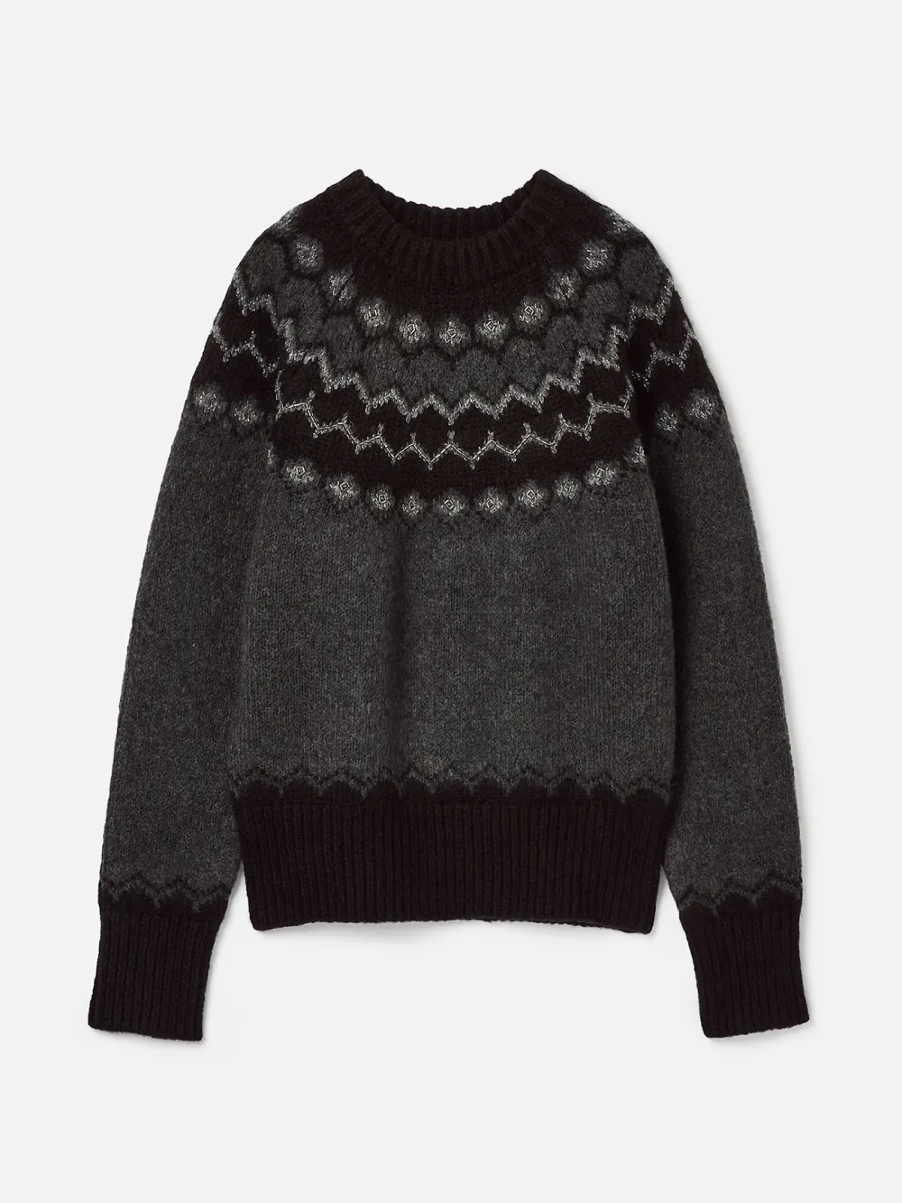 Charcoal Grey Fairisle Pattern Jumper