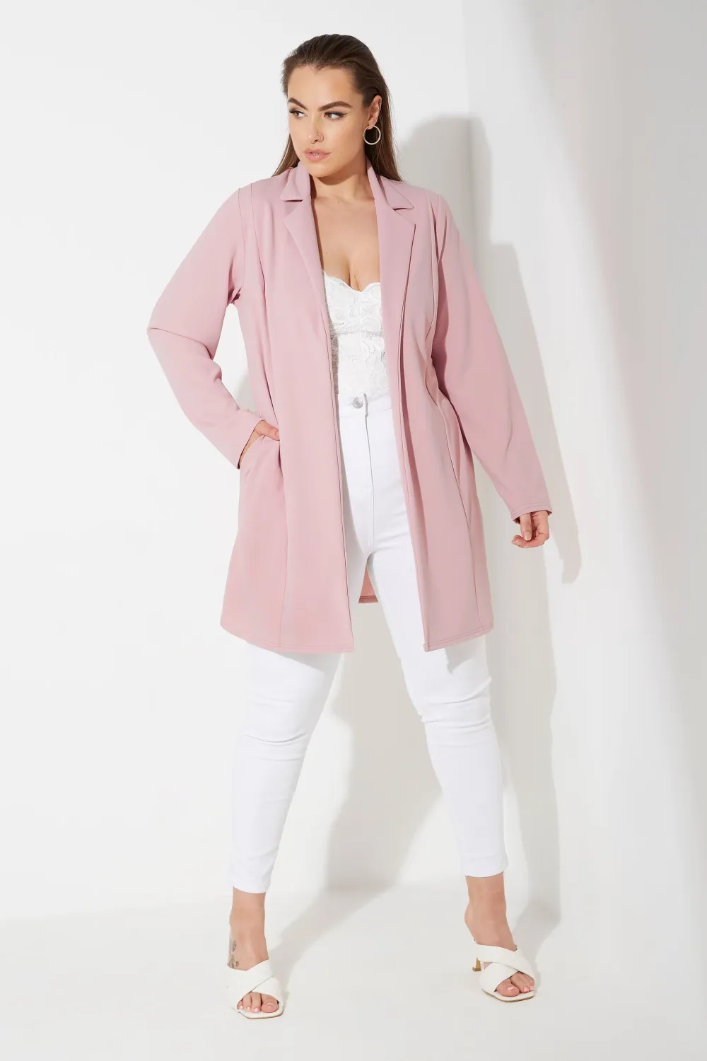 YOURS Curve Hot Pink Longline Blazer