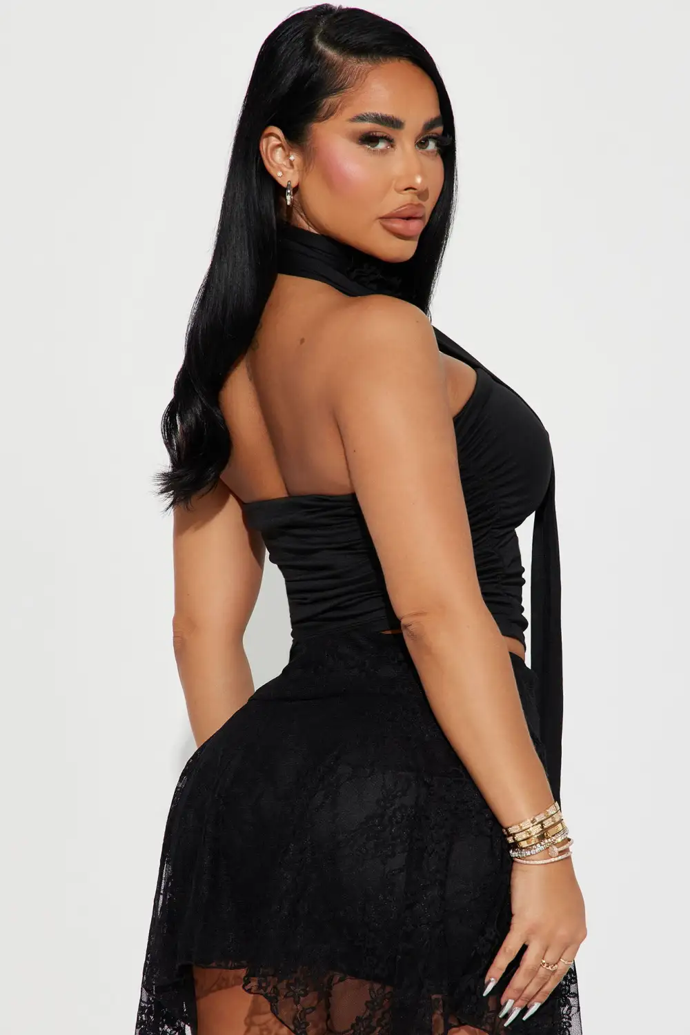 Rosalie Ruched Top - Black