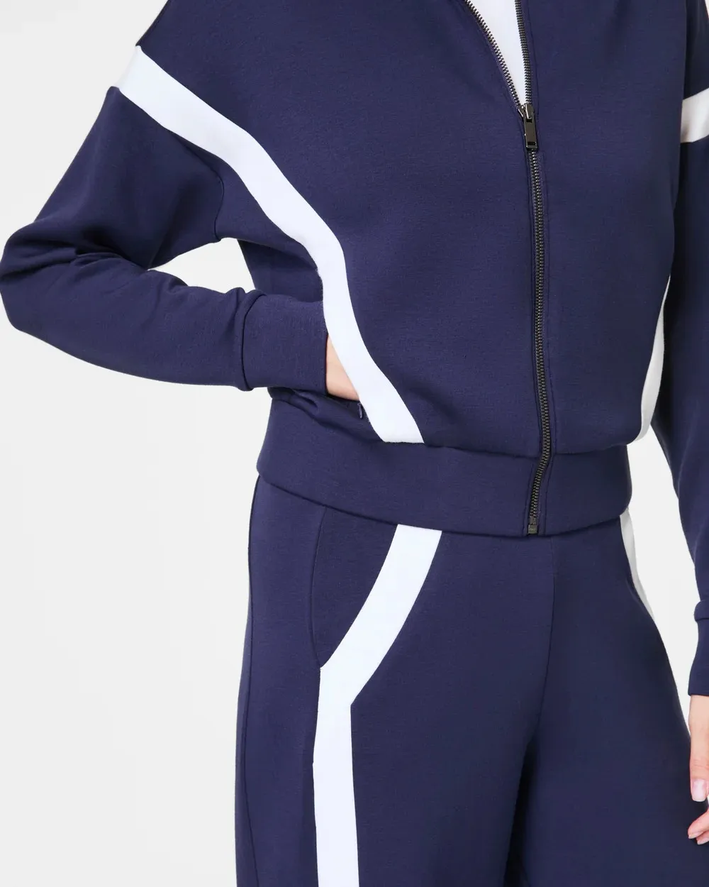 Timeless Navy Striped Track Jacket