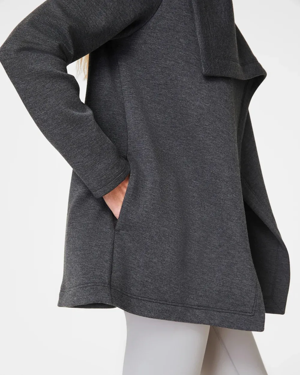 Open Wrap Cardigan - Dark Heather Grey