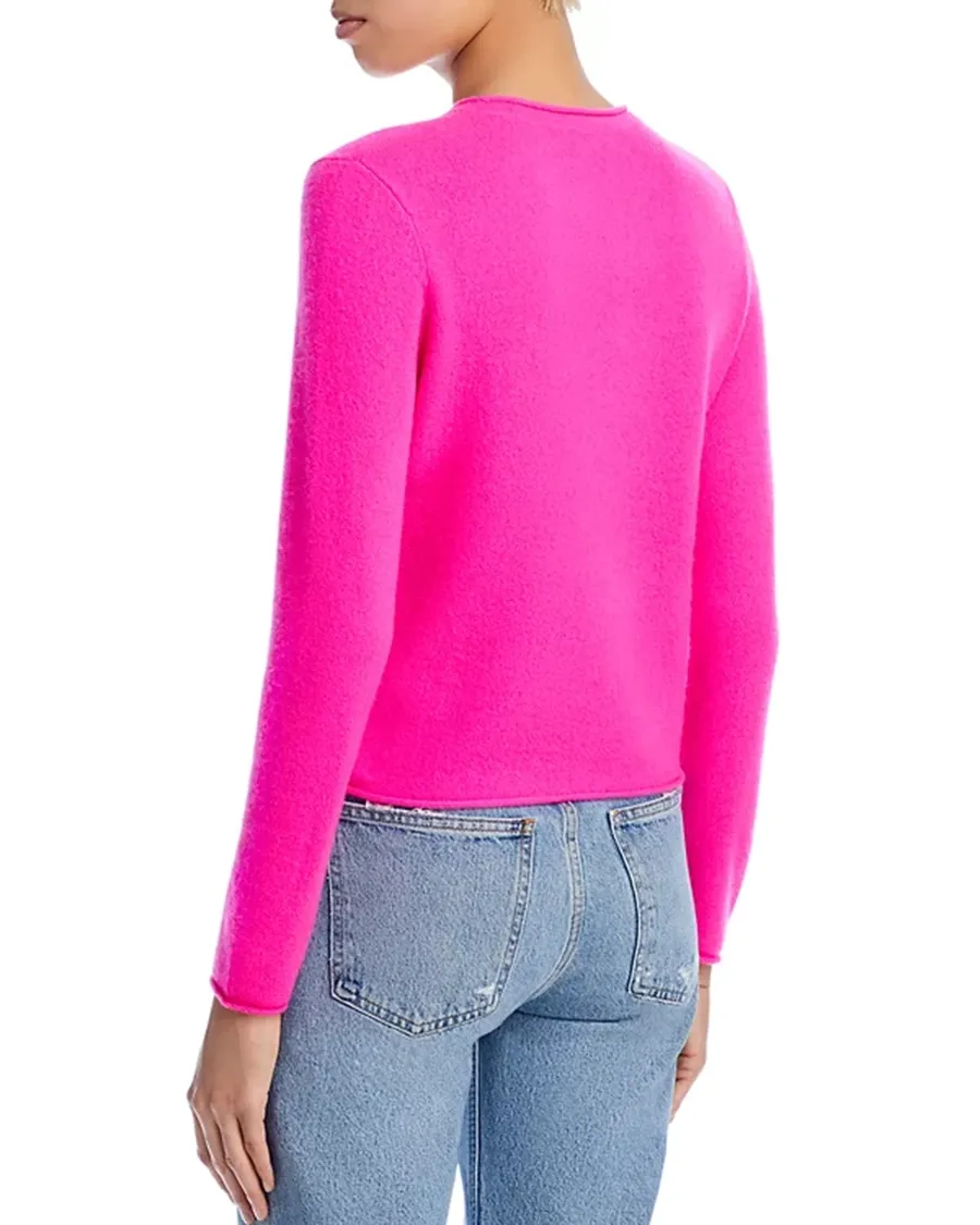 Casual Style Rolled Edge Cashmere Sweater