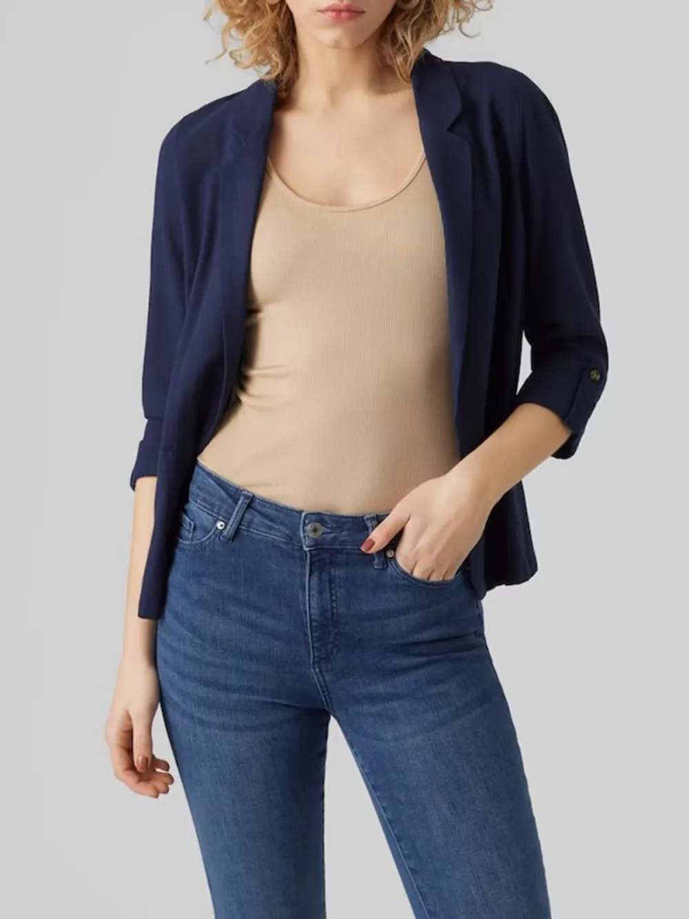 Plain Colored Soft Feel Blazer