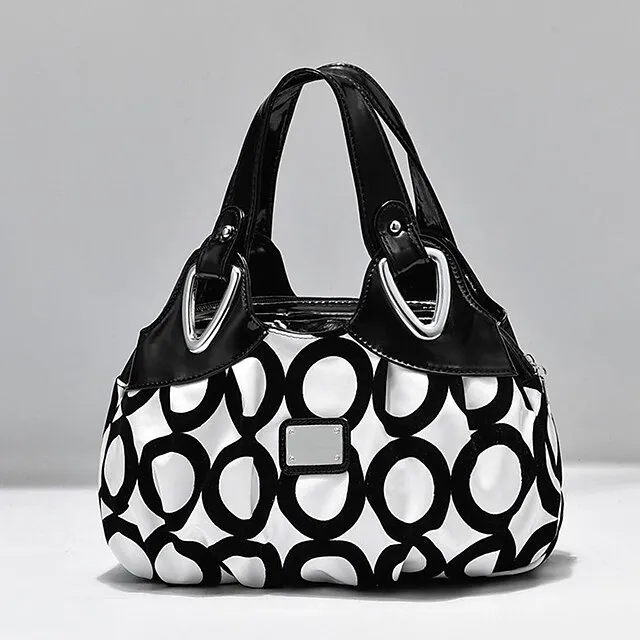 Women's Handbag Top Handle Bag PU Leather Office Daily Date Print Large Capacity Floral Print zebra Leopard White Rose