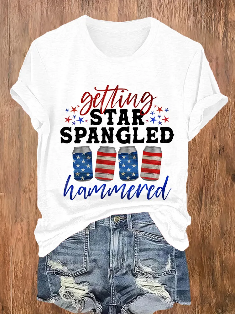 Women'S  Getting Star Spangled Hammered  T-Shirt