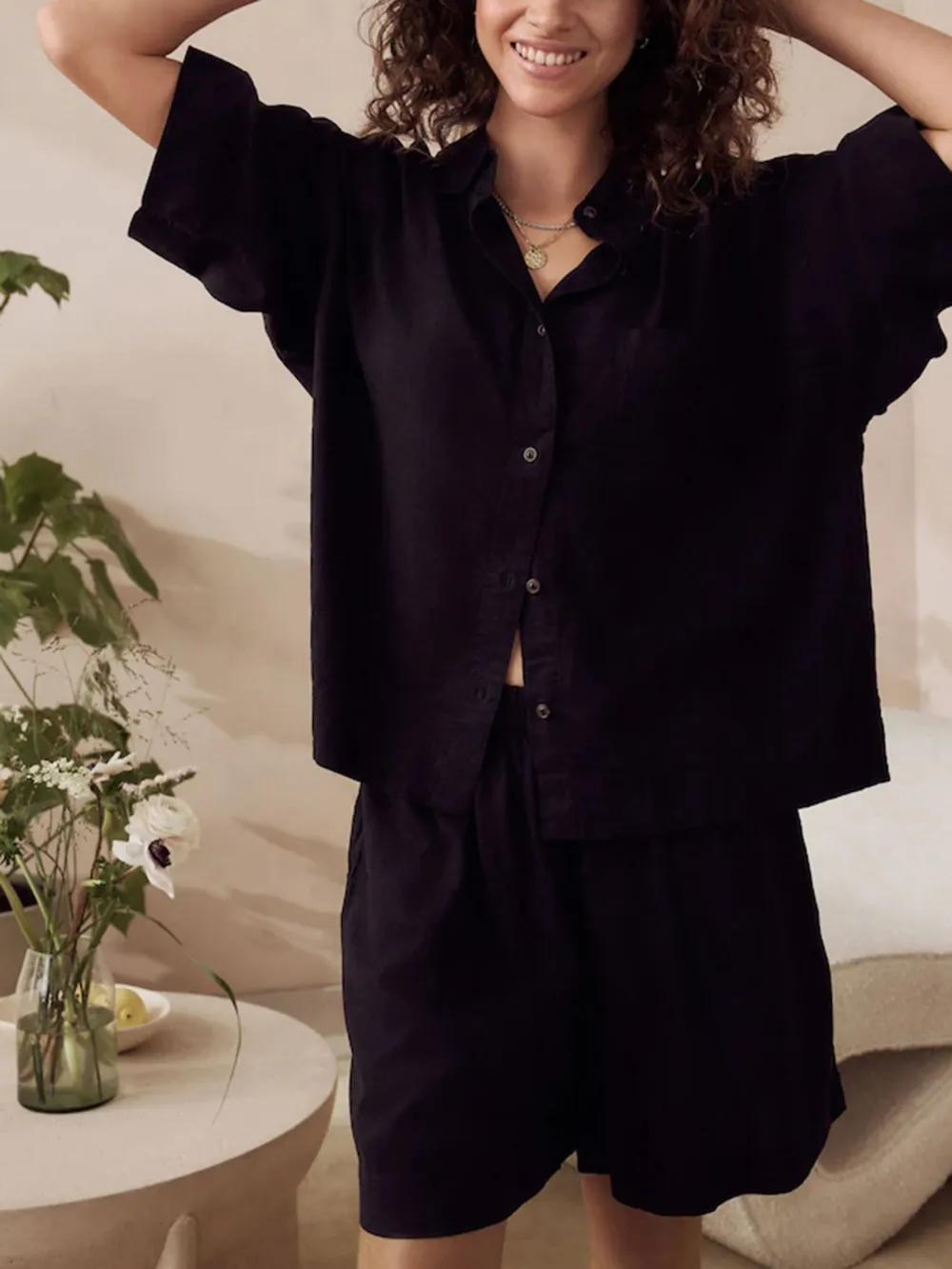 Casual Solid Color Loose Shorts