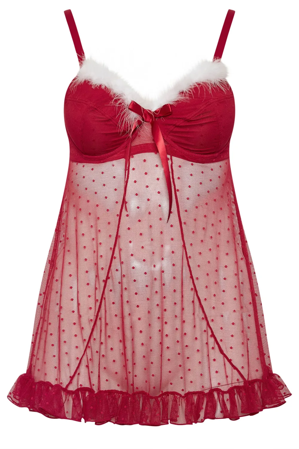YOURS Curve Red Novelty Santa Underwired Babydoll