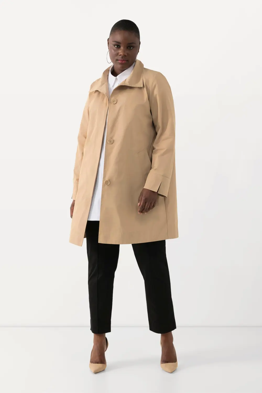 Jacke Stehkragen Rückenfalte Langarm