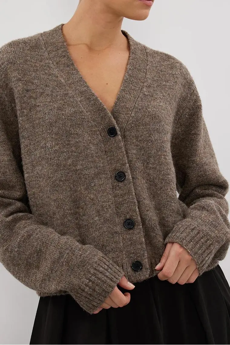 CHOC MARLE KNIT CARDIGAN