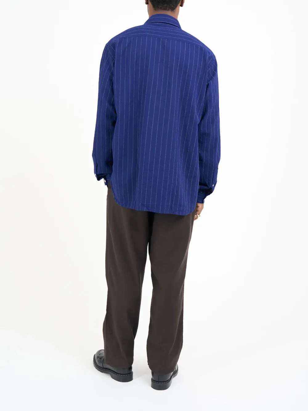 Patterson Blue Oversized Striped Cotton Shirt