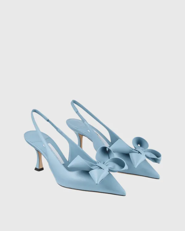 Flower Slingback Pumps in Blue