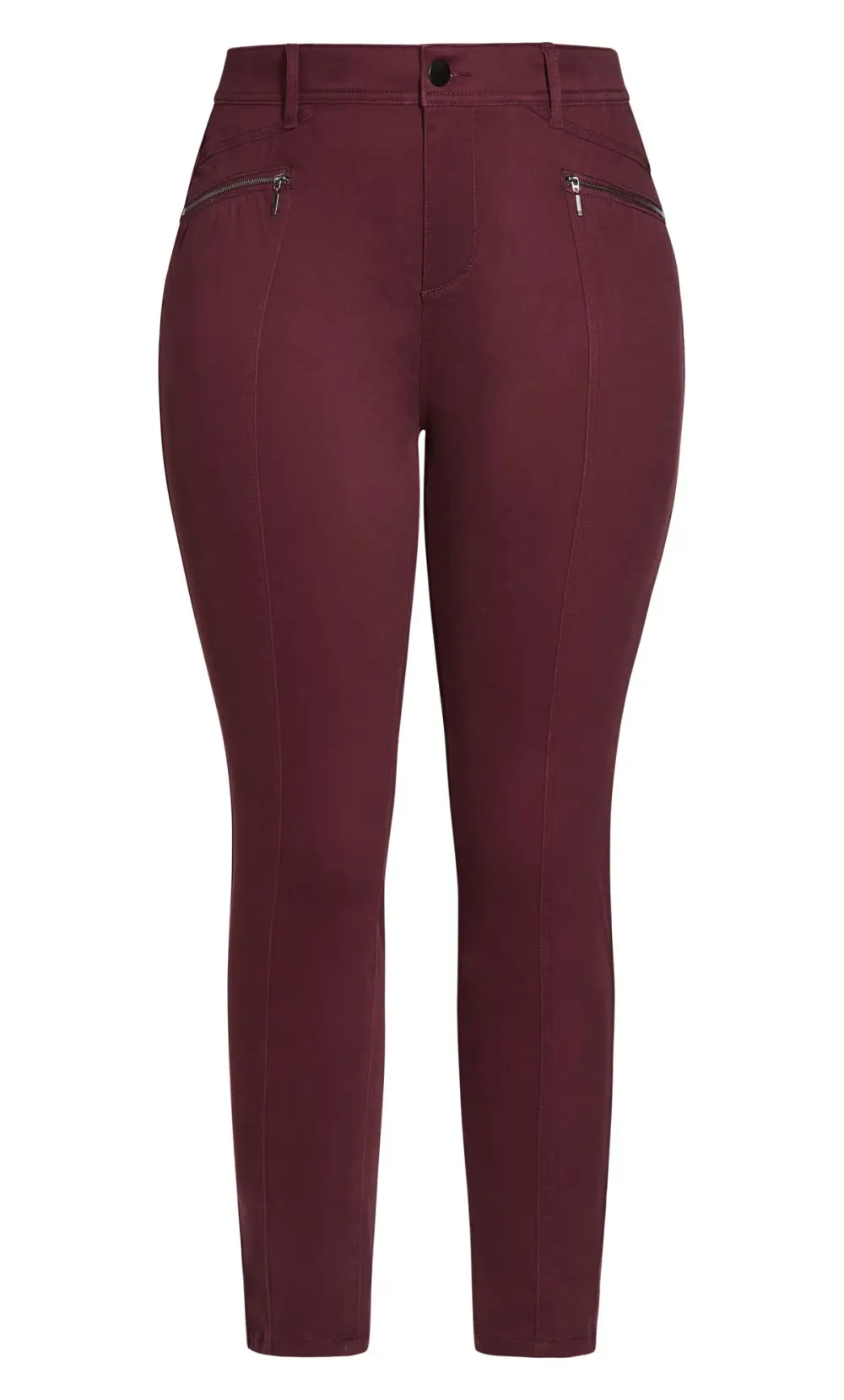 Evans Burgundy Pintuck Skinny Jeans