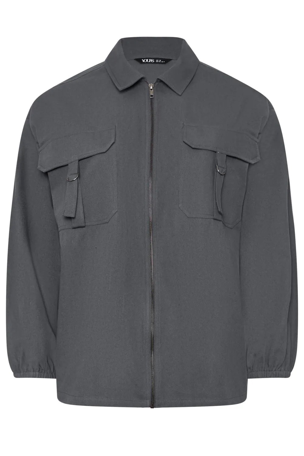 YOURS Curve Stone Brown Utility Bomber Jacket