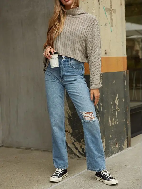 Hudson Distressed Straight Jeans