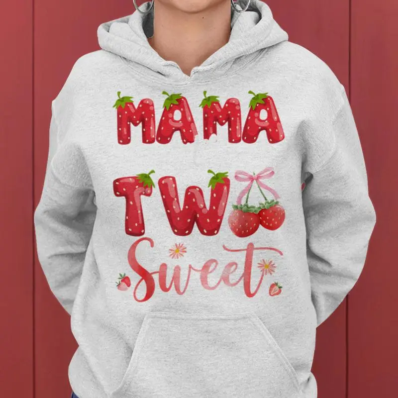 Mama Of The Two Sweet 2Nd Birthday Girl Strawberry Women Hoodie