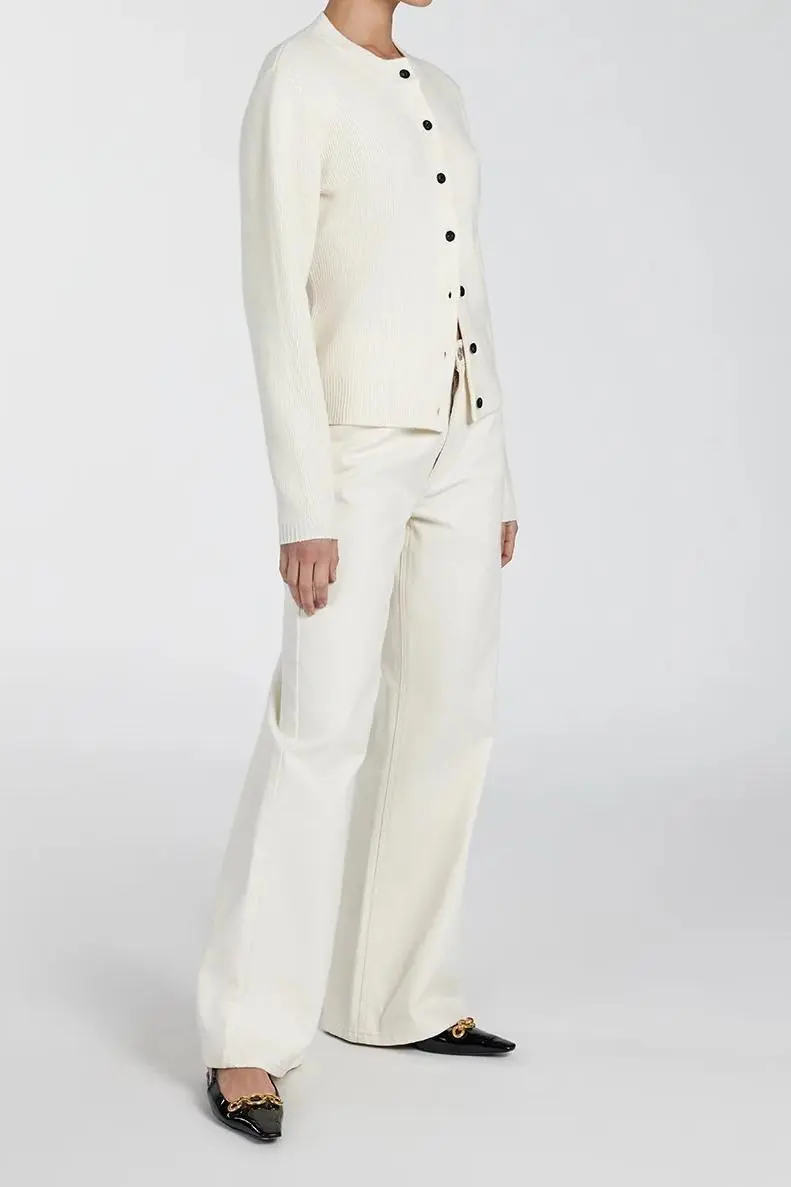 CREAM CASHMERE BLEND CARDIGAN