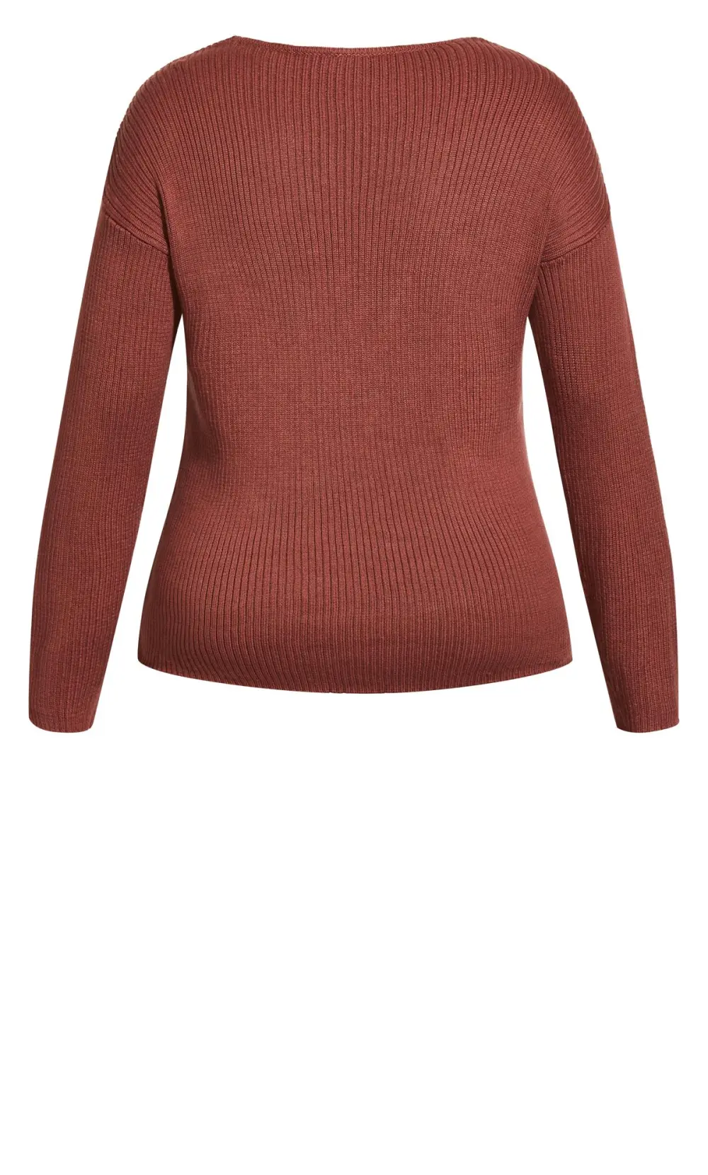 Evans Brown V-Neck Knitted Jumper