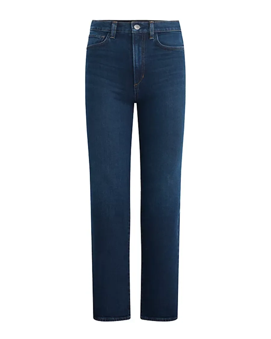 Blue Straight Leg High Rise Jeans