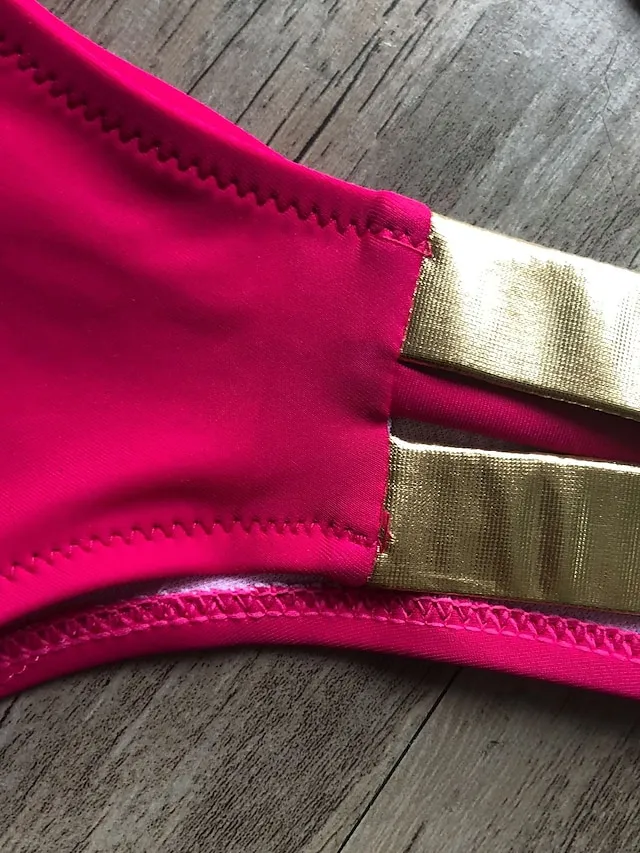 Women's Swimwear Bikini 2 Piece Normal Swimsuit Open Back Cut Out Sexy Leopard Color Block Leopard Print Black Pink Wine Dusty Rose Camisole Strap Bathing Suits New Vacation Sexy