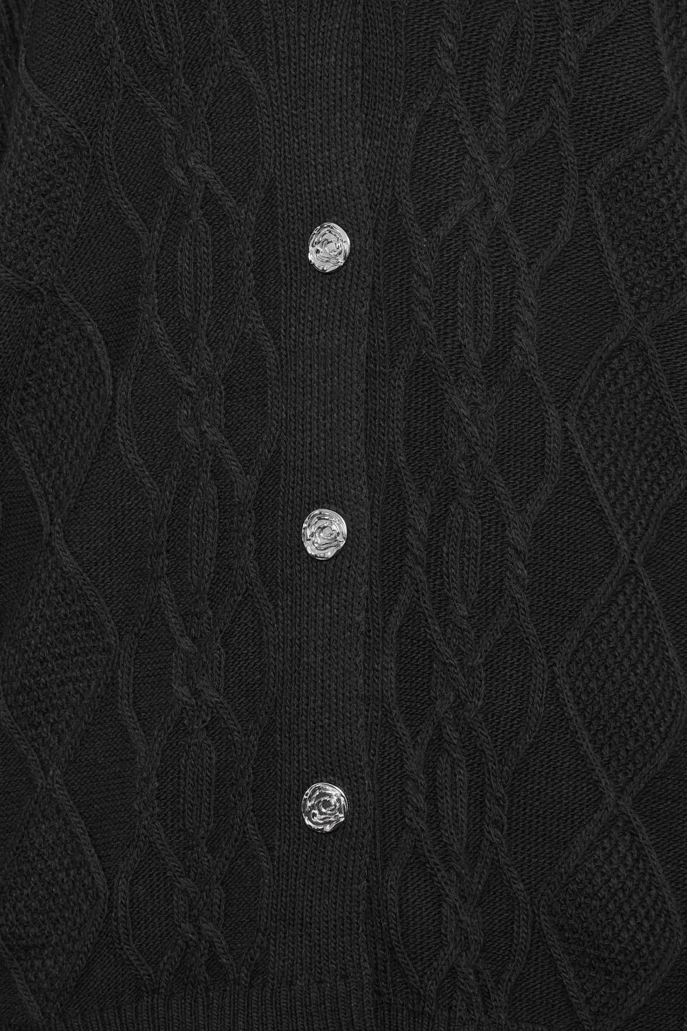 YOURS Curve Black Button Through Knitted Cardigan