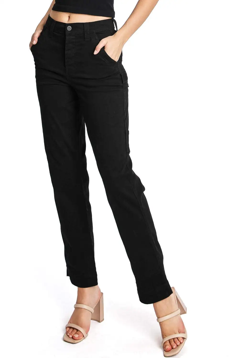 Black Carpenter - Style Straight Leg Pants