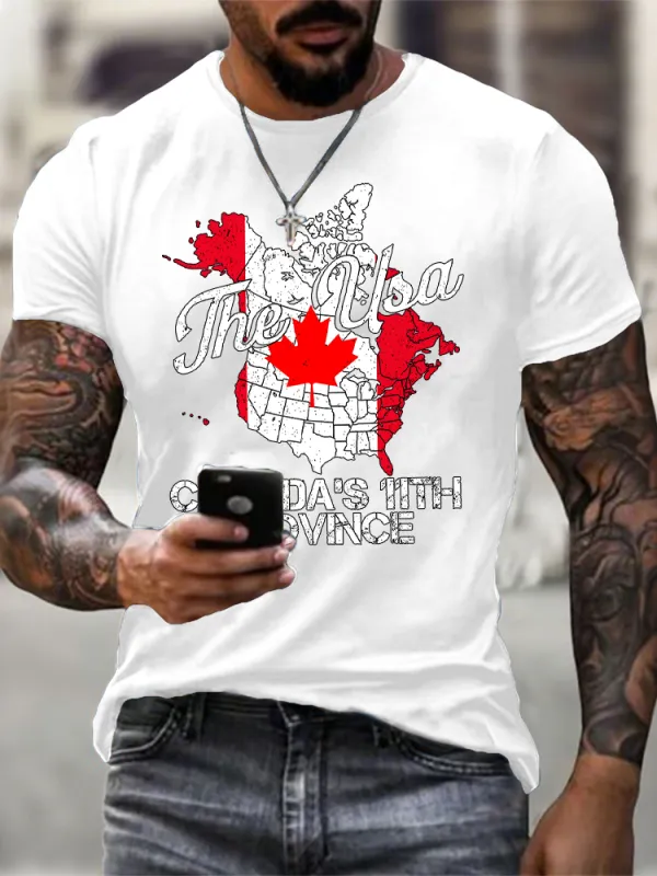 Round-Neck Short-Sleeved Shirt The Usa Canada'S 11Th Province T-Shirt