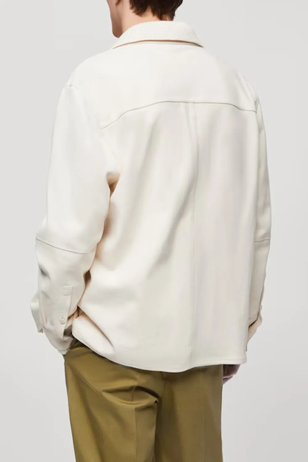 100% Leather Overshirt With Pockets