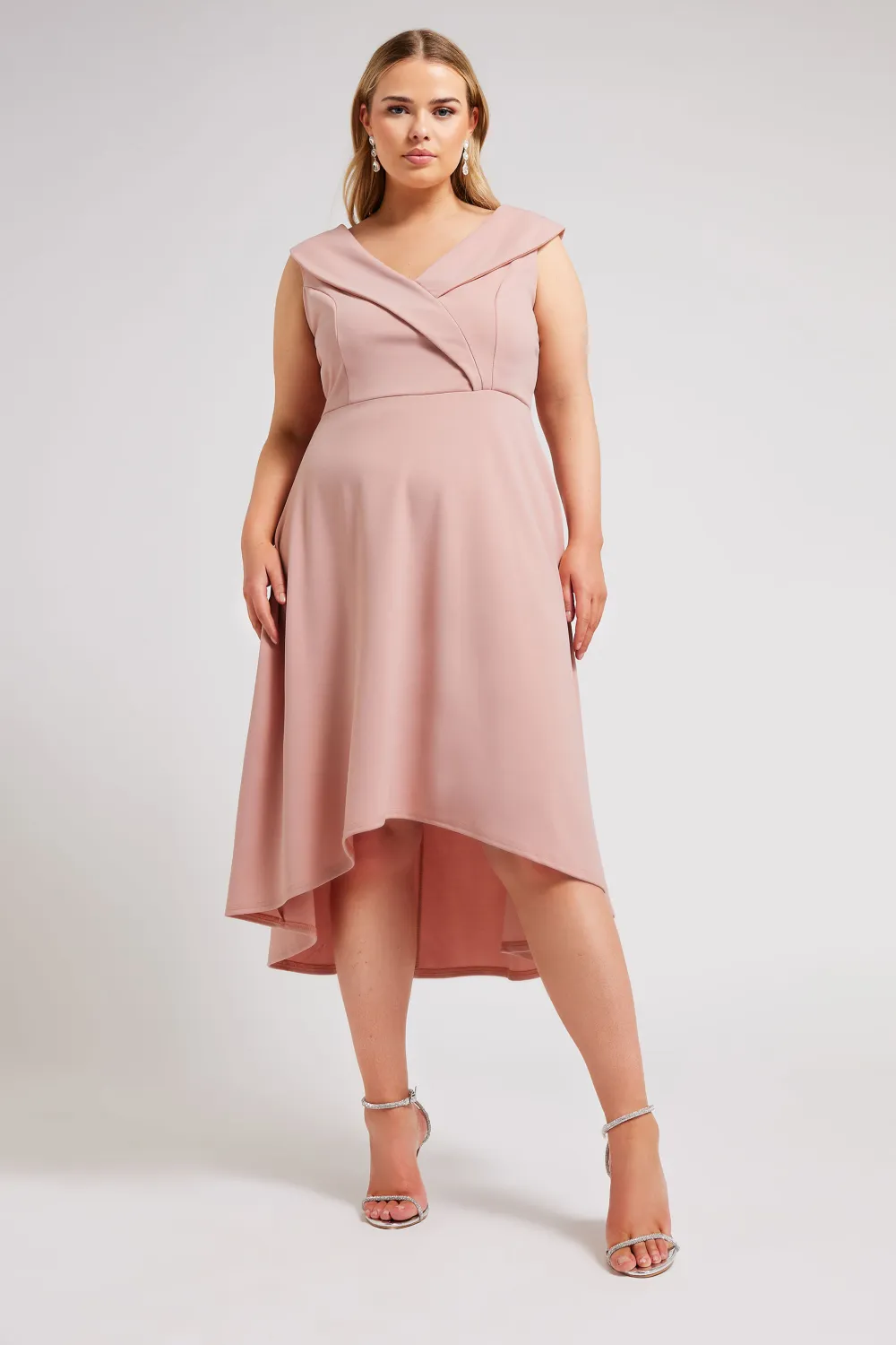 YOURS LONDON Curve Pink Tuxedo Style Dress