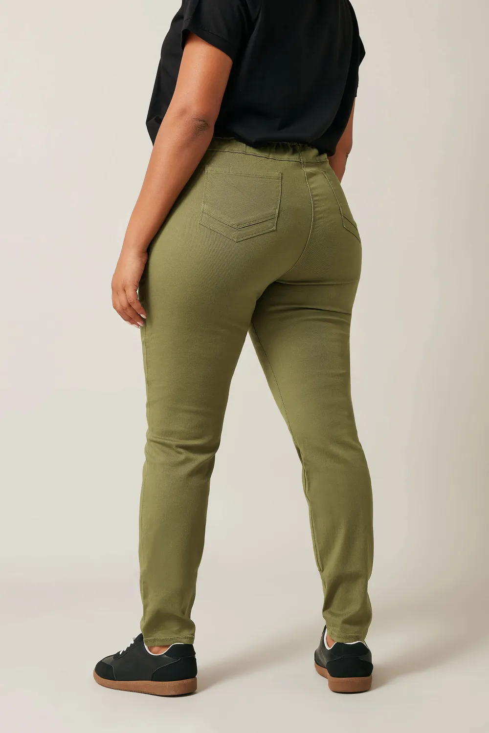 Evans Khaki Green Pull On Jeggings