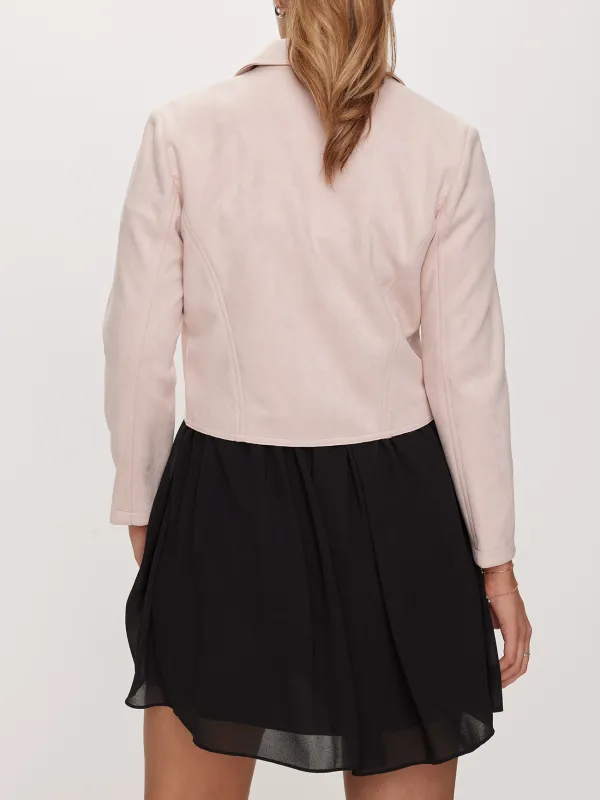 Pink Short Collared Jacket