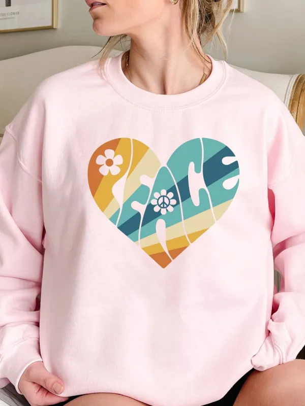 Peace Heart Crewneck Sweatshirt