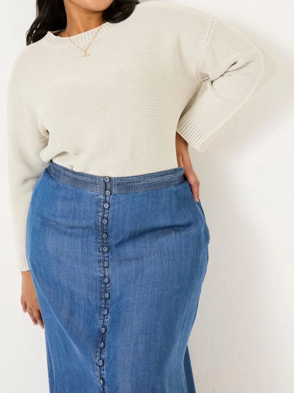 Casual Laundered Knitted 100% Cotton Jumper