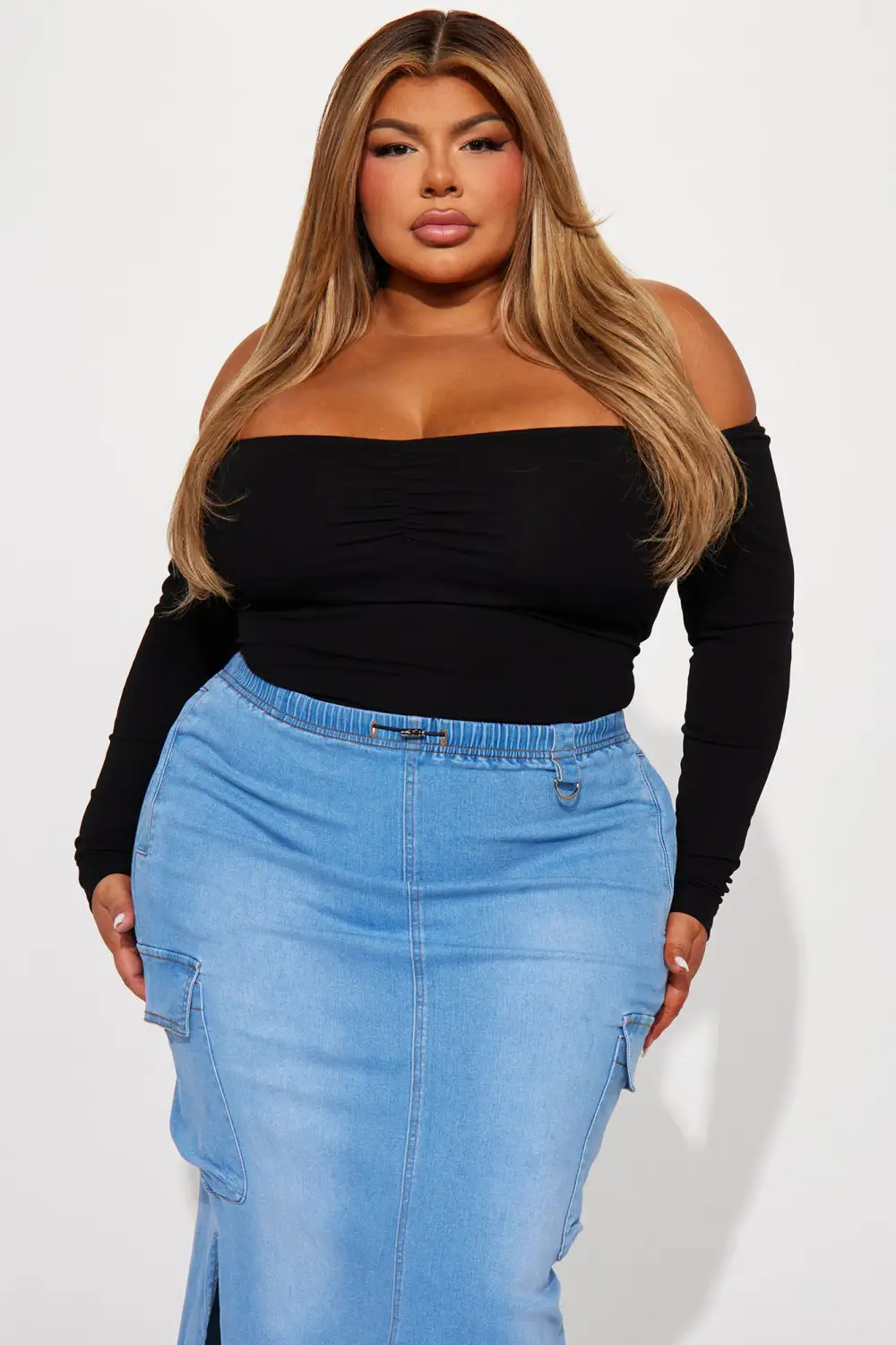 Kelly Off Shoulder Bodysuit - Black