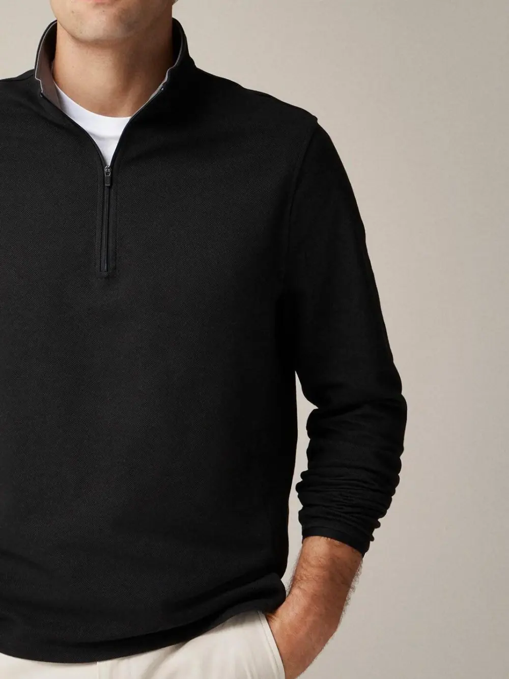 Black Quarter Zip Men's Sweatshirt