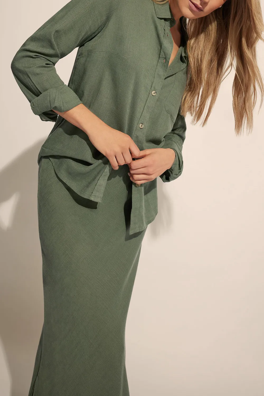 Solid Color Linen Shirt